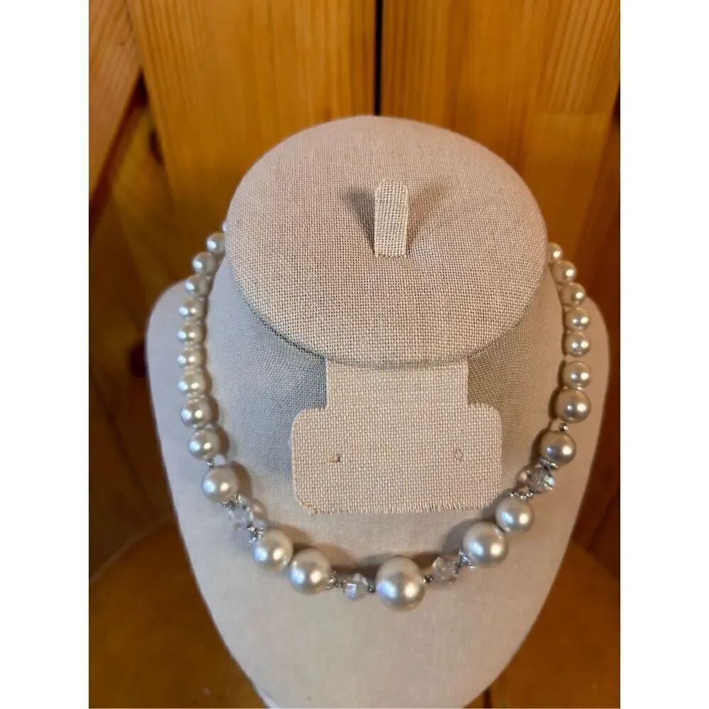 Vintage cream beaded choker Japan (4564)